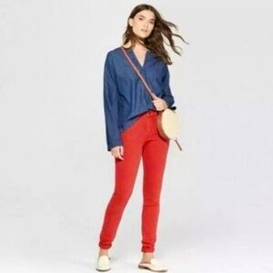 DENIM BELL SLEEVE TOP